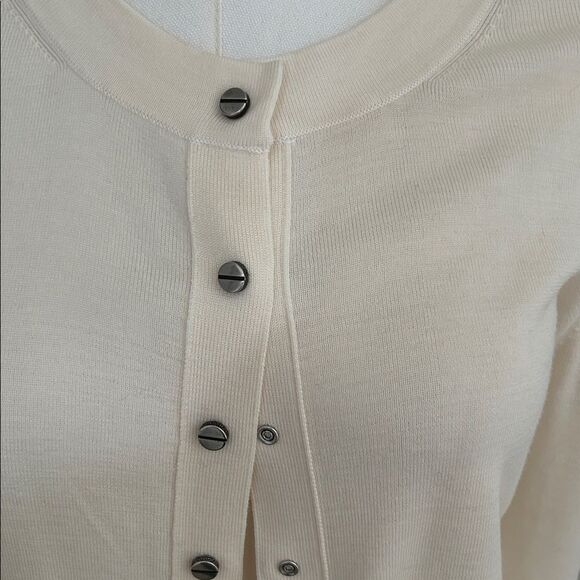 Balenciaga Cream Snap front Cardigan, Size XL, NWOT. - Picture 4 of 12